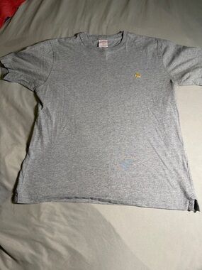 Brooks Brothers Heather Gray Short Sleeve Tee with Gold Logo